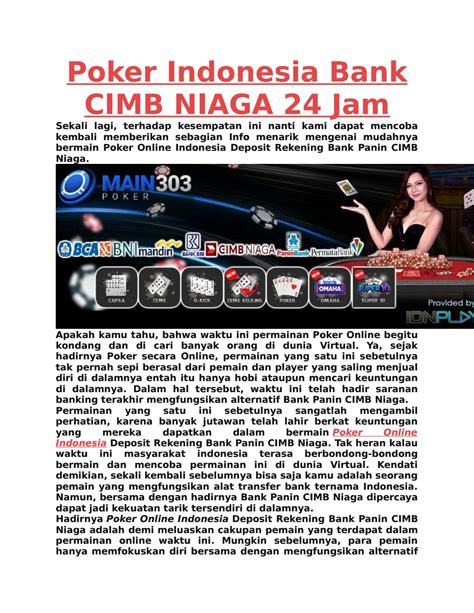 Poker Banco Cimb Niaga