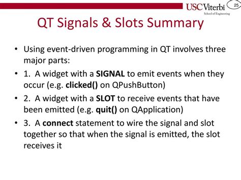Qt Qapplication Slots