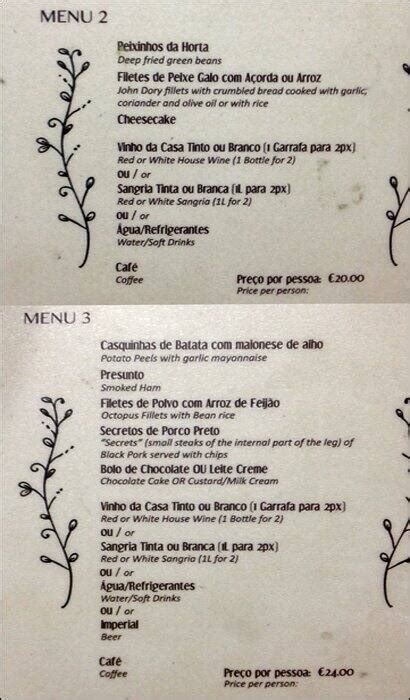 Seculo Casino Menu Do Restaurante